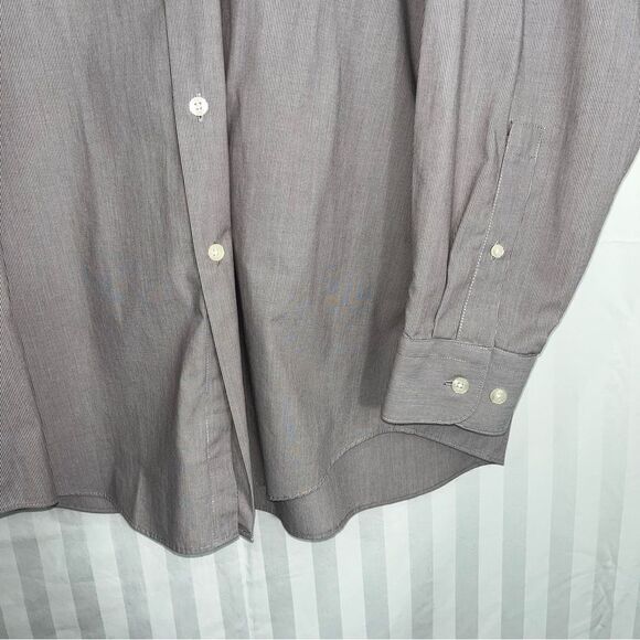 Perry Ellis Portfolio Men’s Long Sleeve Button Down Dress Shirt Gray Size Large - Picture 4 of 10